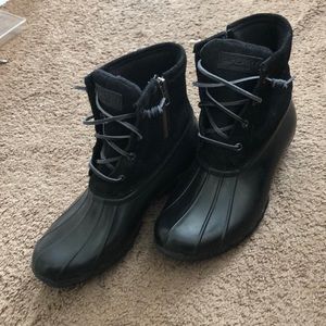 Black Sperry Duck boots